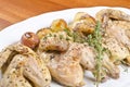 Roasted Cornish Game Hen and Potatoes Royalty Free Stock Photo