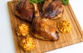 Roasted crispy duck leg