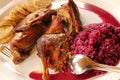 Roasted Duck with Bread dumplings, Red cabbage