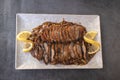 Roasted duck breast with lemon. Chinese cuisine