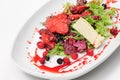 Roasted duck fillet salad with berry sauce Royalty Free Stock Photo