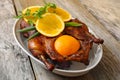 Roasted duck with orange Royalty Free Stock Photo