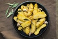 Roasted Fingerling Potatoes with Sage Leaves and Garlic