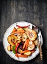 Roasted fruits and vegetables