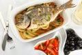 Roasted gilt-head bream with potato Royalty Free Stock Photo