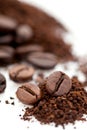 Roasted and ground coffee bean Royalty Free Stock Photo