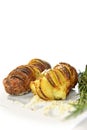 Roasted Hasselback Potatoes 2 Royalty Free Stock Photo