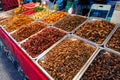 Roasted insects, worms and scorpions as street food in Bangkok