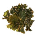 Roasted kale chips isolated on white background Royalty Free Stock Photo