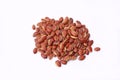 Roasted kayu seeds on white background Irvingia malayana benn