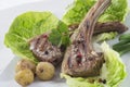 Roasted lamb chops with herbs and pepper Royalty Free Stock Photo