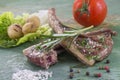 Roasted lamb chops with herbs and pepper Royalty Free Stock Photo