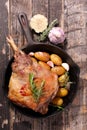 Roasted lamb leg Royalty Free Stock Photo