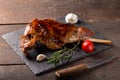 Roasted lamb leg Royalty Free Stock Photo