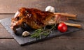 Roasted lamb leg Royalty Free Stock Photo