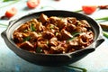 Roasted lamb meat with traditional Indian recipes.