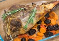 Roasted leg of lamb closeup Royalty Free Stock Photo