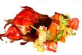 Roasted lobster with vegetables and sauce Royalty Free Stock Photo