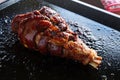 Roasted marinated turkey leg, with delicious cracked crispy skin