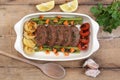 Roasted meat roll with vegetables Royalty Free Stock Photo