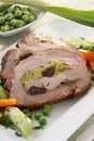 Roasted meat stuffed with vegetables