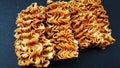 roasted noodle brick isolated on black background Royalty Free Stock Photo