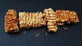 roasted noodle brick isolated on black background Royalty Free Stock Photo