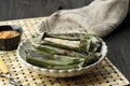 Roasted Otak otak, Indonesian Fish Cake Wrapped with Banana Leaf and Grill. Served with Peanut SAuce or Sweet and Savory Red Spicy Royalty Free Stock Photo