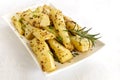 Roasted Parsnips with Wholegrain Mustard and Rosemary Royalty Free Stock Photo