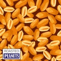 Roasted Peanut nut seed. Peanuts seamless pattern.