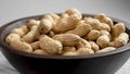 Roasted peanuts in shell. Whole groundnut or unshelled goober nuts