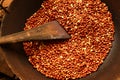 Roasted peanuts with spatula Royalty Free Stock Photo