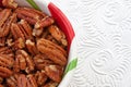 Roasted Pecans White Copy Space