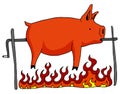 Roasted Pig on a Spit Royalty Free Stock Photo