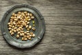 Roasted Pistachios nuts in plate Royalty Free Stock Photo