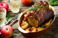 Roasted Pork Rack with Apples