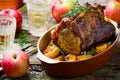 Roasted Pork Rack with Apples