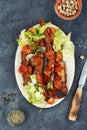 Roasted pork ribs in sauce Royalty Free Stock Photo