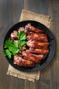 Roasted pork ribs, top view Royalty Free Stock Photo