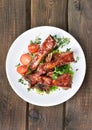 Roasted pork ribs, top view Royalty Free Stock Photo