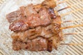 Roasted pork skewers Thai style food Royalty Free Stock Photo