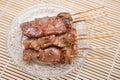 Roasted pork skewers Thai style food Royalty Free Stock Photo