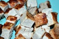 Roast pork steak with bone on a plate background