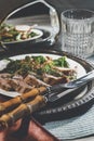 Pork Tenderloin Black Eyed Pea Salad Royalty Free Stock Photo