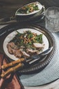 Pork Tenderloin Black Eyed Pea Salad Royalty Free Stock Photo