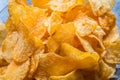 Roasted potato chips in bowl Royalty Free Stock Photo