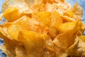 Roasted potato chips in bowl Royalty Free Stock Photo