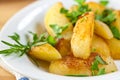 Roasted potatoes with herbs Royalty Free Stock Photo