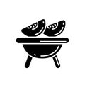 Roasted pumpkin black glyph icon