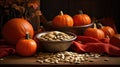 Roasted pumpkin seeds a nutritious snack, crunchy and flavorful, ideal for on-the-go munching Royalty Free Stock Photo